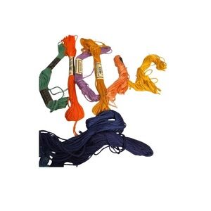 Various brands and colors of embroidery yarn.
